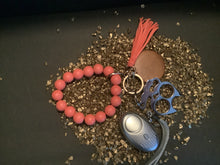 Load image into Gallery viewer, Wooden Bead Self Defense Keychains
